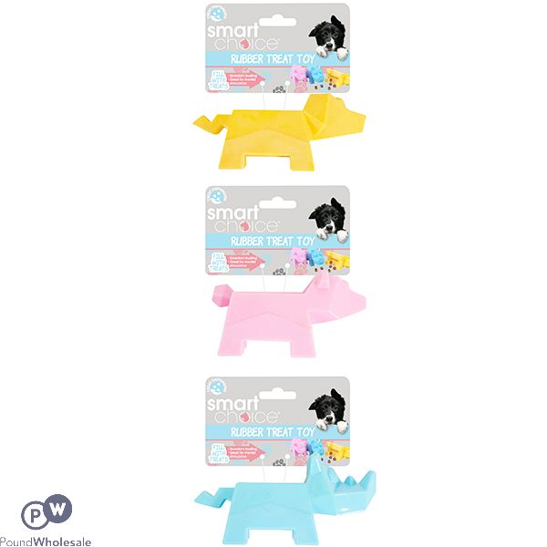 Smart Choice TPRTreat Dispensing Animal Dog Toy 12cm Assorted Colours