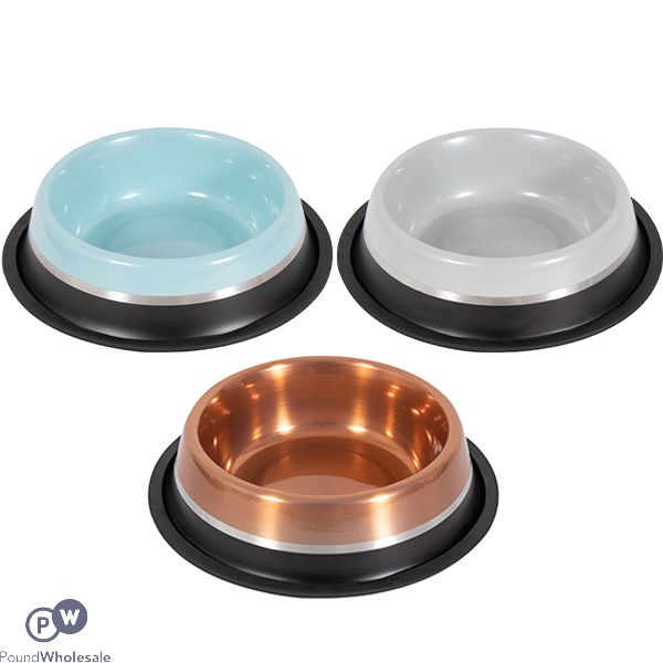 Smart Choice Stripe Stainless Steel Pet Bowl 900ml Assorted
