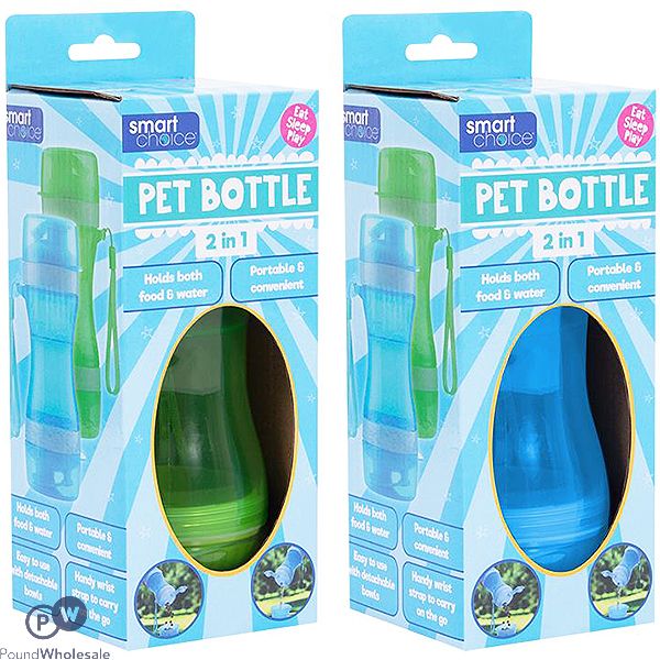 Smart Choice 2-In-1 Pet Food And Water Bottle Assorted Colours