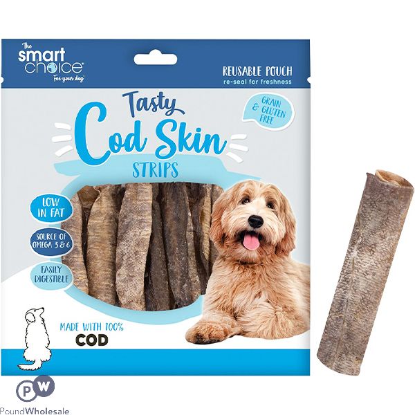 Smart Choice Cod Skin Strips Dog Treats 95g 12 Pack