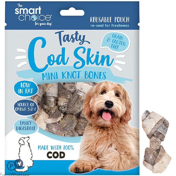 Smart Choice Cod Skin Mini Knot Bones Dog Treats 95g 7 Pack