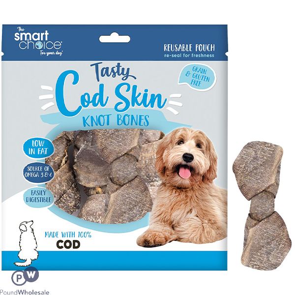 Smart Choice Cod Skin Knot Bones Dog Treats 90g 4 Pack