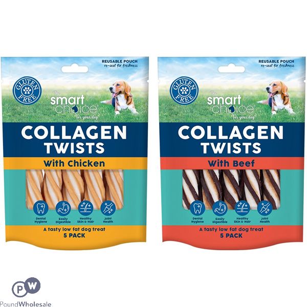 Smart Choice Collagen Twists Dog Treats 5 Pack Assorted