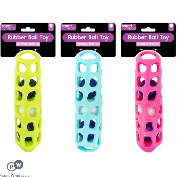 Smart Choice Rubber Baton & Balls Dog Toy 19cm Assorted Colours