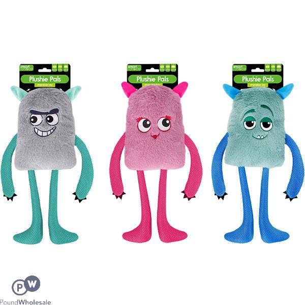 Smart Choice Squeaky Plush Crinkle Monster Dog Toy Assorted Colours