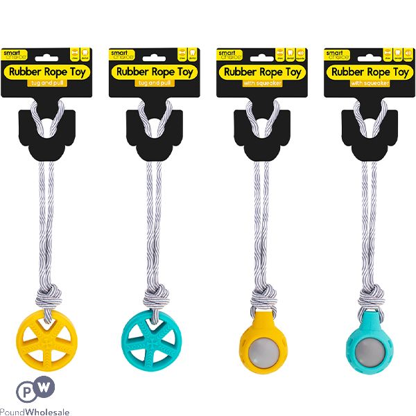 Smart Choice Rubber & Rope Dog Toy 36cm Assorted
