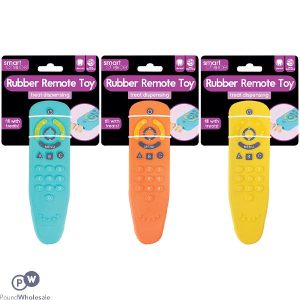 Smart Choice Rubber Treat Dispensing Tv Remote Dog Toy Assorted Colours