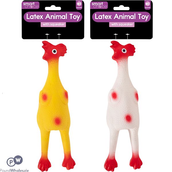 Smart Choice Squeaky Latex Chicken Dog Toy Assorted Colours