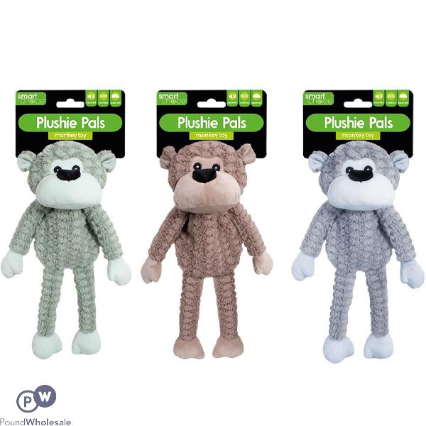 Smart Choice Plushie Pal Monkey Dog Toy 42cm Assorted Colours