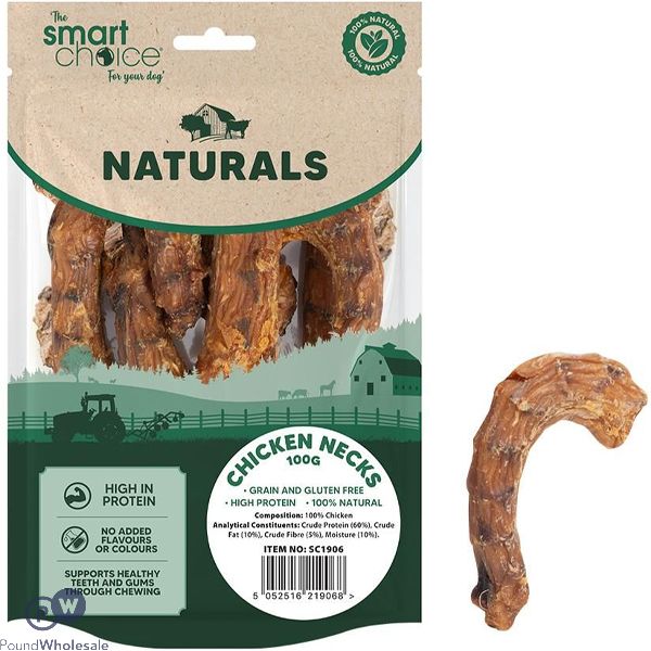 Smart Choice Natural Chicken Neck Dog Treats 100g
