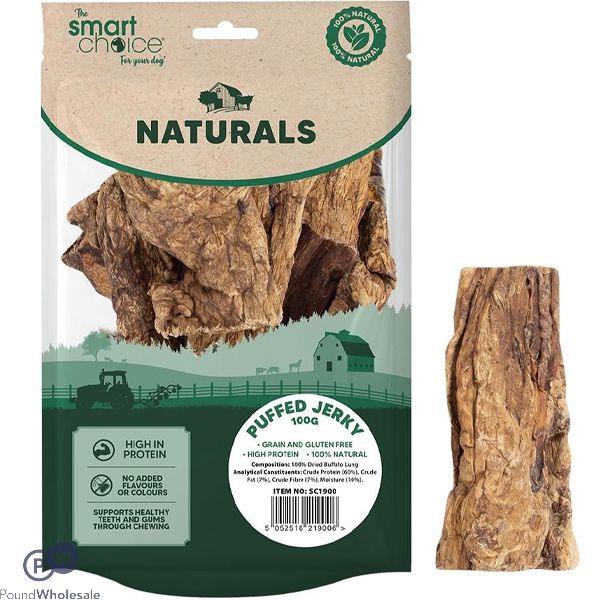 Smart Choice Natural Buffalo Lung Puffed Jerky Dog Treats 100g