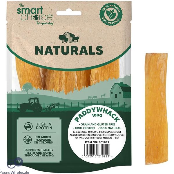 Smart Choice Natural Buffalo Paddywhack Dog Treats 100g