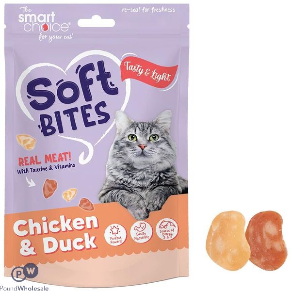 Smart Choice Soft Chicken & Duck Bites Cat Treats 100g