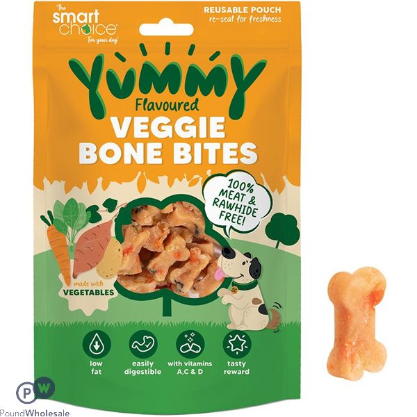 Smart Choice Yummy Meat-free Veggie Bone Bites Dog Treats 100g