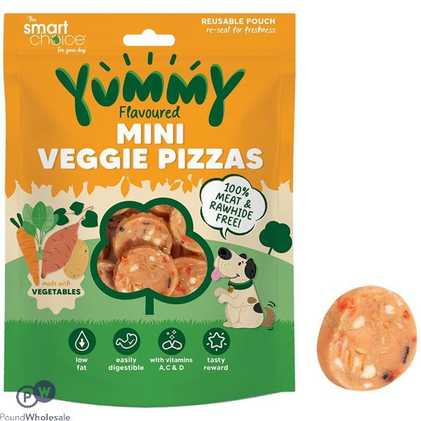 Smart Choice Yummy Meat-free Mini Veggie Pizza Dog Treats 120g