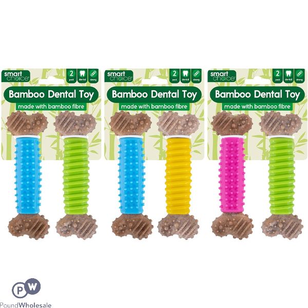 Smart Choice Bamboo Textured Dental Toy 2 Pack Assorted