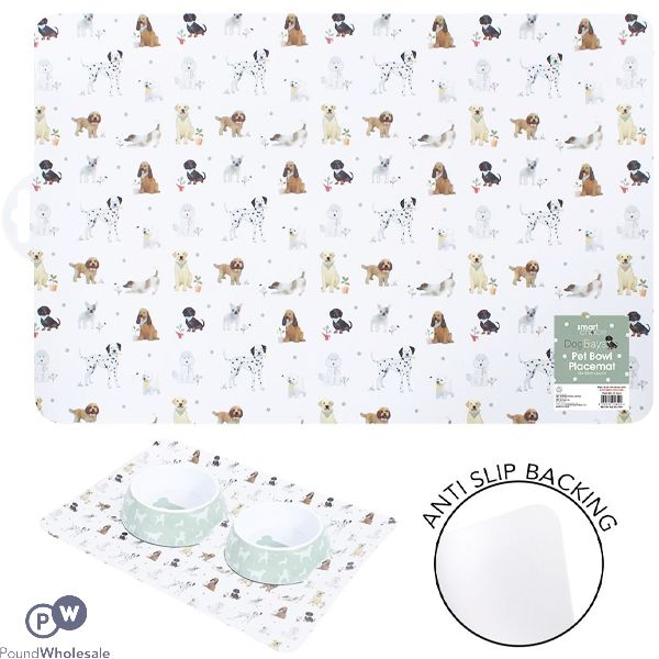 Smart Choice Pvc Anti-slip Dog Print Food Mat 50cm X 33cm