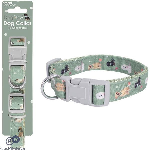 Smart Choice Dog Print Green Dog Collar 30cm-50cm