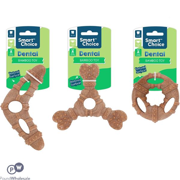 Smart Choice Dental Bamboo Textured Dog Toy Assorted
