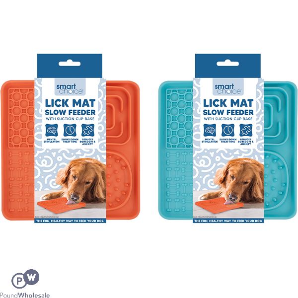 Smart Choice Slow Feeder Textured Dog Lick Mat 25cm X 20cm Assorted Colours