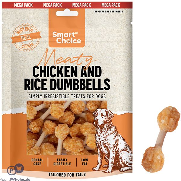 Smart Choice Meaty Chicken & Rice Dumbbells Dog Treats 300g