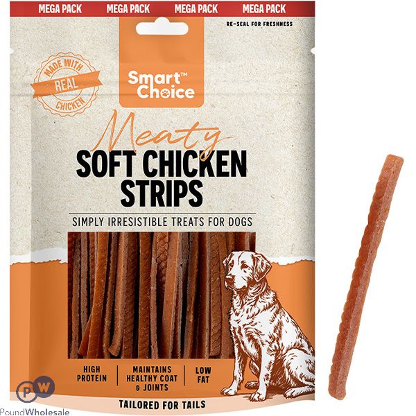 Smart Choice Meaty Soft Chicken Strips Dog Treats 300g