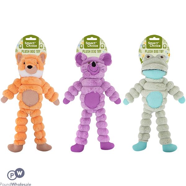 Smart Choice Squeaky Plush Long Animal Dog Toy 46cm Assorted