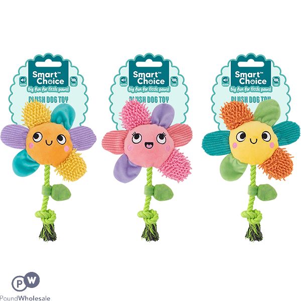 Smart Choice Multi-texture Plush & Rope Flower Puppy Toy 26cm
