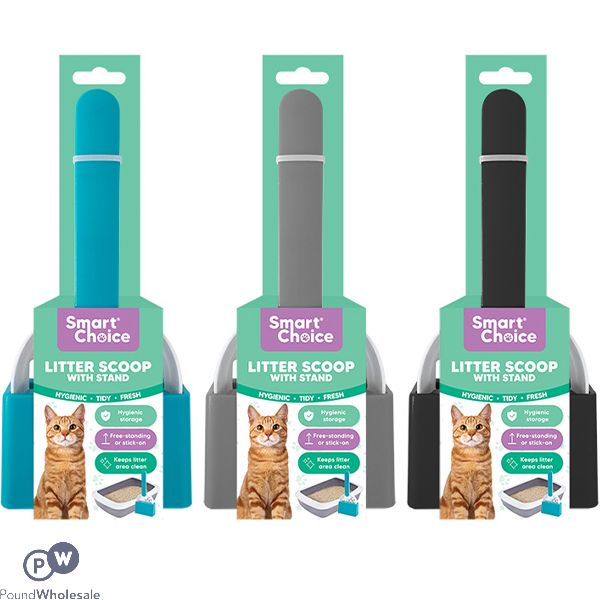 Smart Choice Cat Litter Scoop With Stand 26cm Assorted Colours