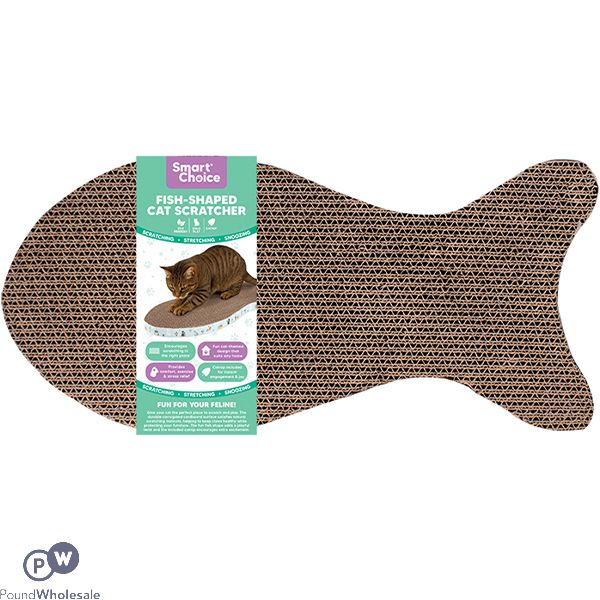 Smart Choice Fish-shaped Cardboard Cat Scratcher 50cm
