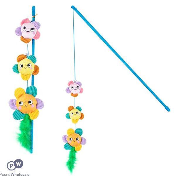 Smart Choice Plush Flower Feather Jingle Cat Teaser 40cm