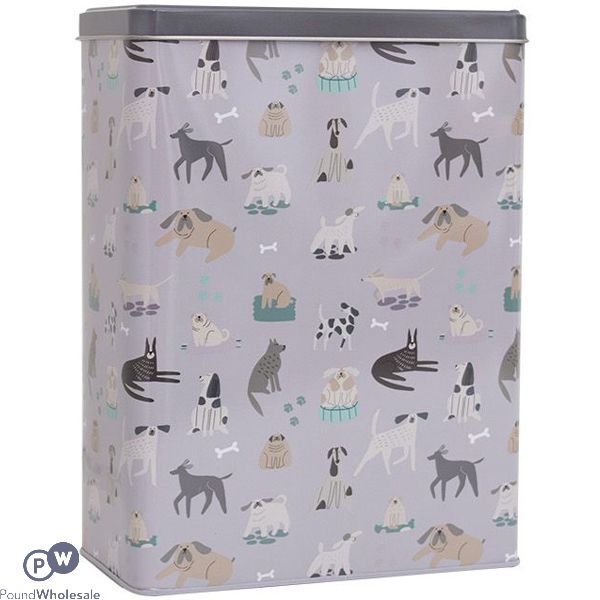 Smart Choice Rectangular Dog & Cat Print Pet Treat Tin 25cm X 18cm