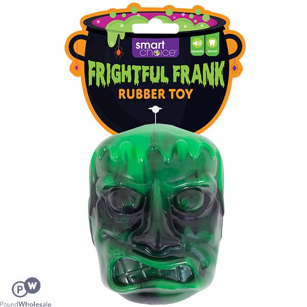 Smart Choice Halloween Squeaky Rubber Frightful Frank Monster Dog Toy 8.5cm