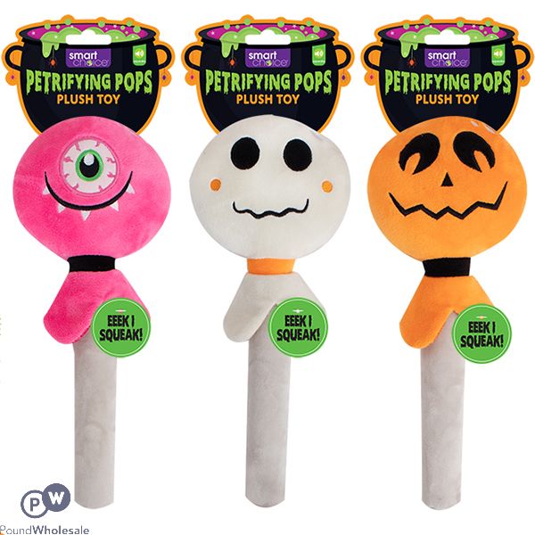 Smart Choice Halloween Plush Squeaky Petrifying Pop Plush Dog Toy 35cm Assorted