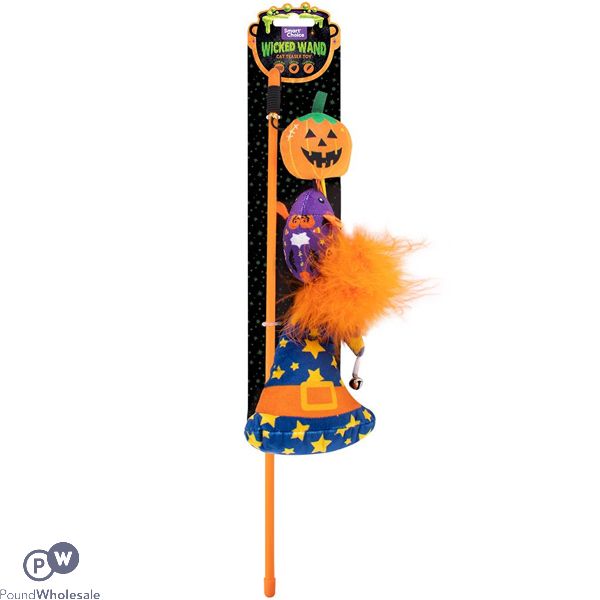 Smart Choice Halloween Catnip Wicked Wand Cat Teaser Toy 41cm 3 Pack