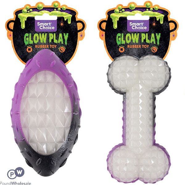 Smart Choice Halloween Glow Rubber Dog Toy 13cm Assorted