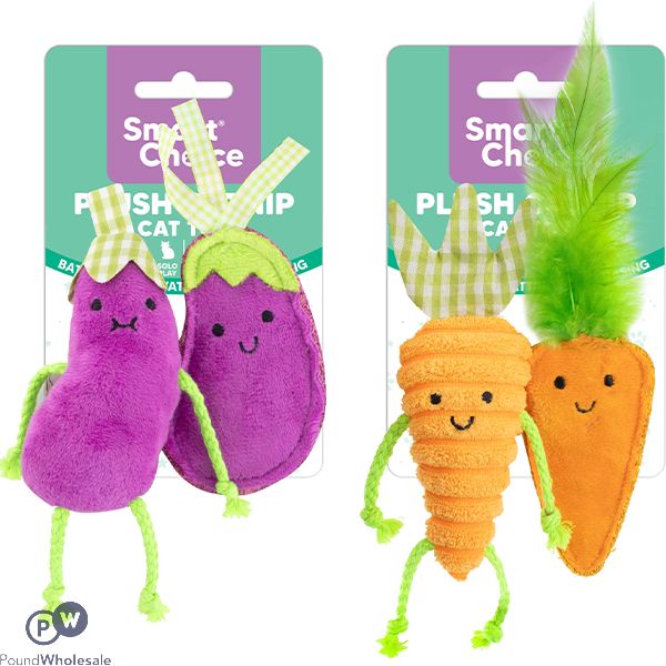 Smart Choice Plush Catnip Vegetable Cat Toys 2 Pack Assorted