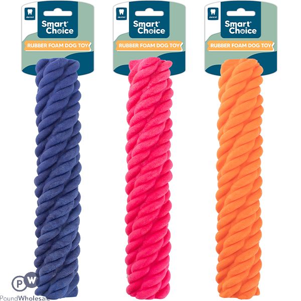 Smart Choice Rubber Foam Textured Dog Toy 25.5cm Assorted Colours