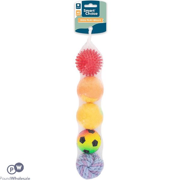 Smart Choice Mixed Play Balls Dog Toys 5 Pack