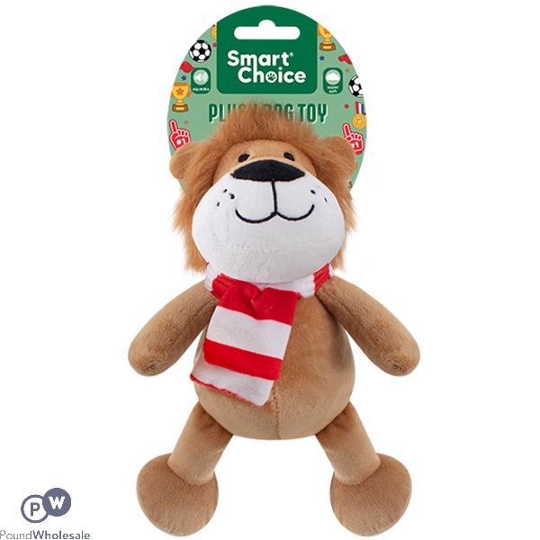 Smart Choice Squeaky Plush Lion Football Mascot Dog Toy 25cm