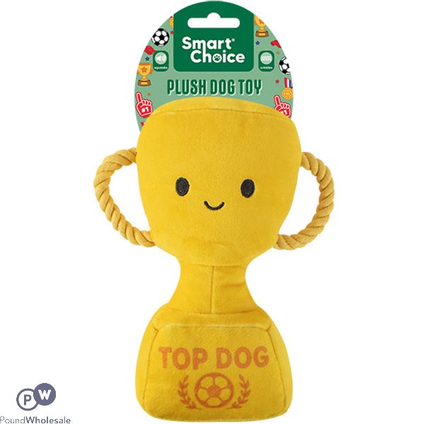 Smart Choice Squeaky Plush Football Trophy Dog Toy 23cm