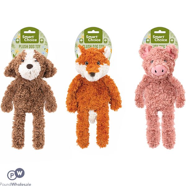 Smart Choice Squeaky Plush Soft Flattie Dog Toy 45cm Assorted