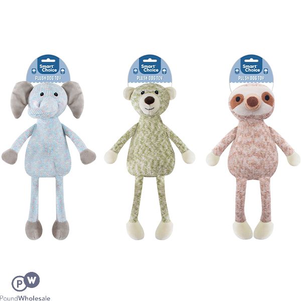 Smart Choice Squeaky Plush Long Animal Dog Toy 35cm Assorted