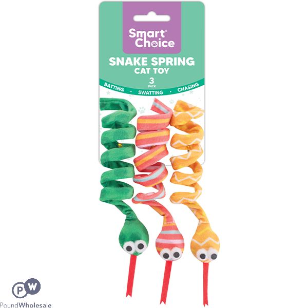 Smart Choice Plush Spring Snake Cat Toy 19cm 3 Pack