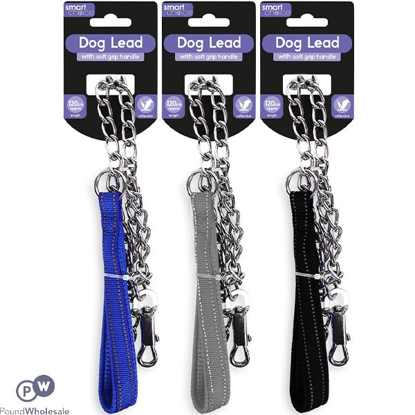 Smart Choice Metal Chain Dog Lead 3 Assorted Colours