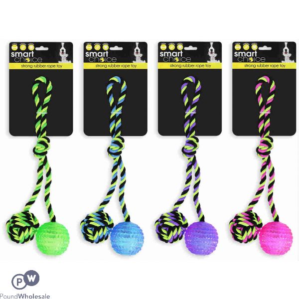 SMART CHOICE STRONG RUBBER ROPE TOY 4 ASSORTED COLOURS