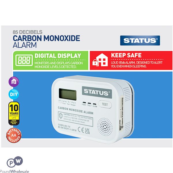 STATUS 85DB DIGITAL CARBON MONOXIDE ALARM