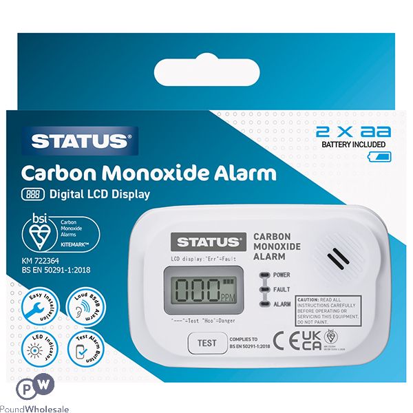 Status Digital Lcd Display Carbon Monoxide Alarm