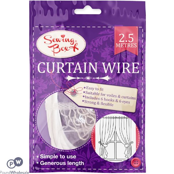 SEWING BOX CURTAIN WIRE 2.5M