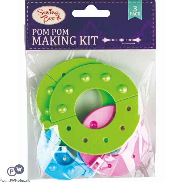 Sewing Box Pom Pom Making Kit 3 Pack